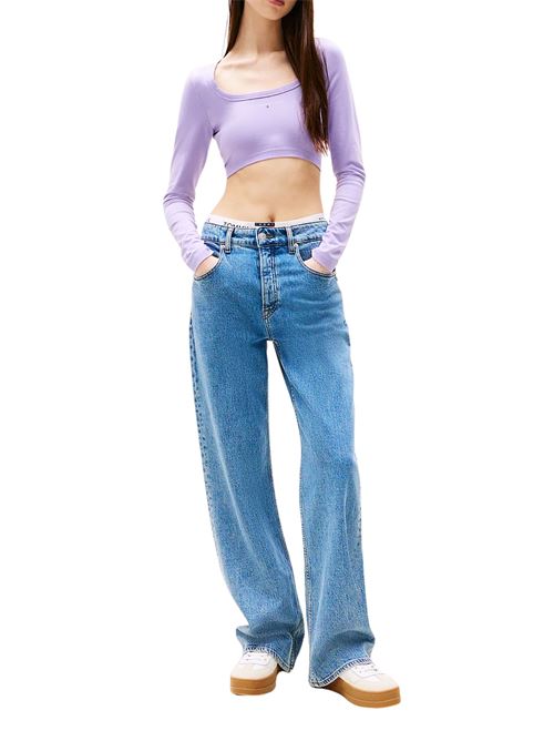 T-shirt viola in cotone Tommy Jeans | DW0DW20909W0E